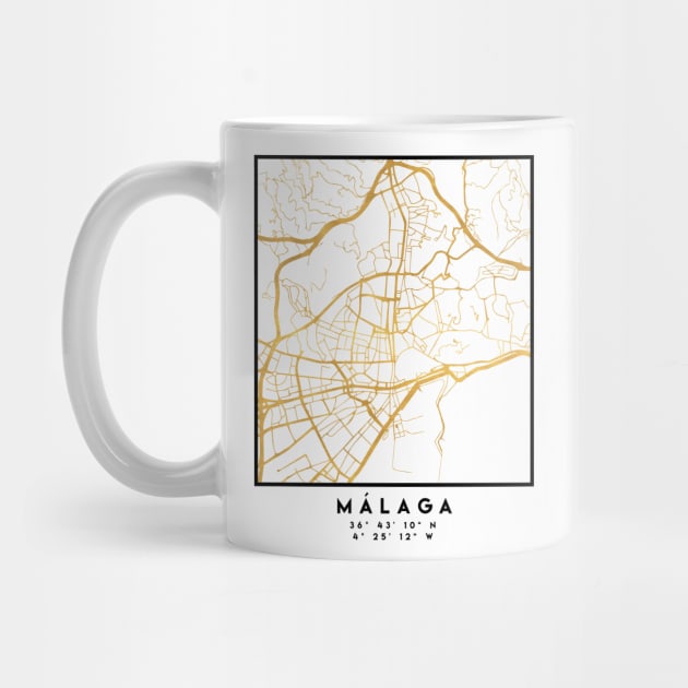 MALAGA SPAIN CITY STREET MAP ART by deificusArt